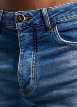 Load image into Gallery viewer, GK Skinny Denim Shorts Rip And Repair - Mid Wash