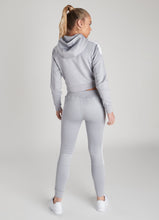 Load image into Gallery viewer, GK Poly Panel 1/4 Zip Crop Hoodie - Grey Marl