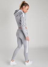 Load image into Gallery viewer, GK Poly Panel 1/4 Zip Crop Hoodie - Grey Marl